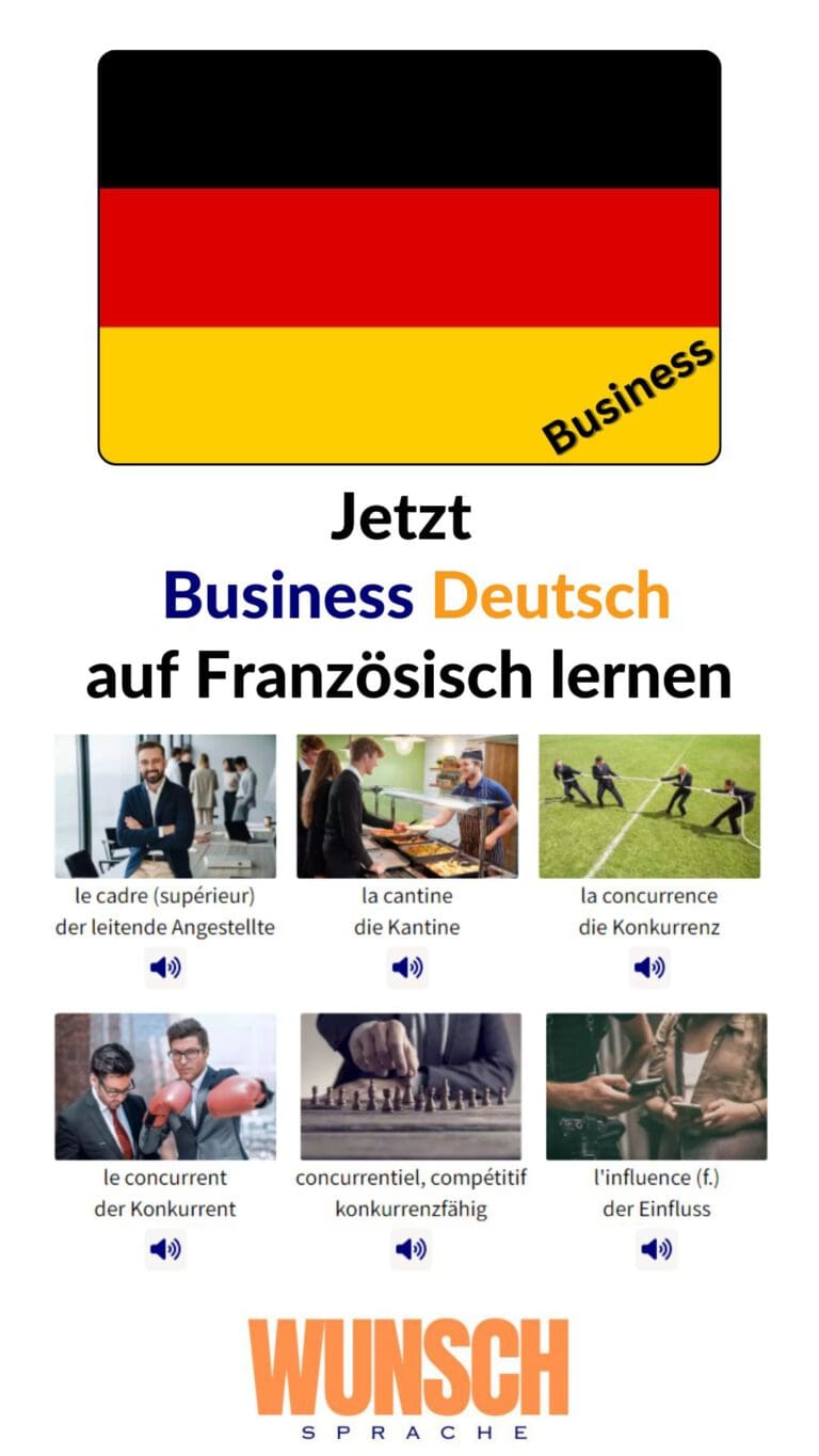 Business Deutsch auf Französisch lernen Pinterest