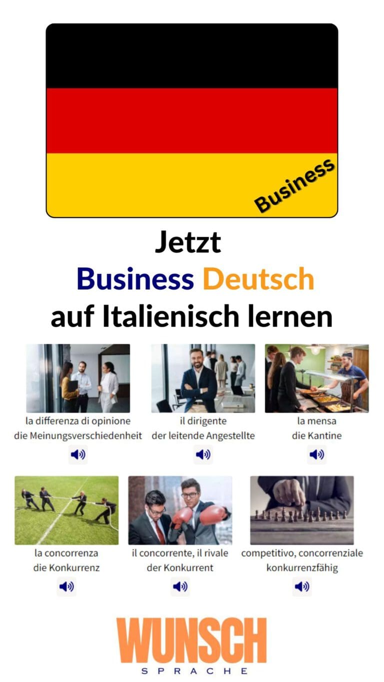 Business Deutsch auf Italienisch lernen Pinterest