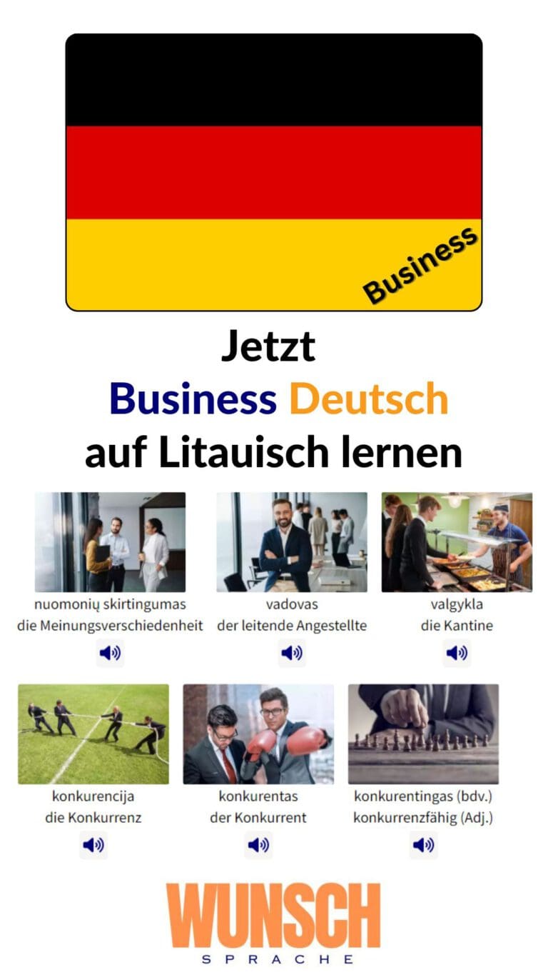 Business Deutsch auf Litauisch lernen Pinterest