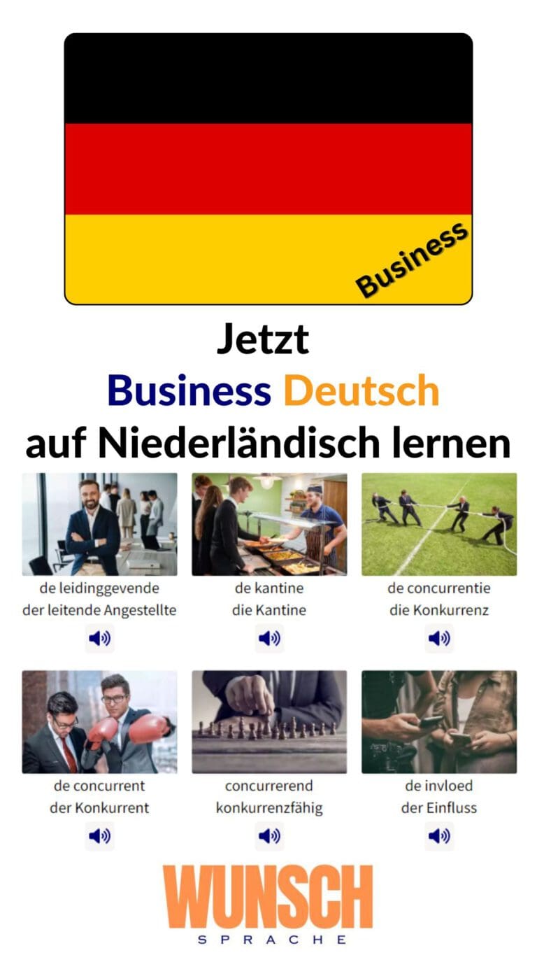 Business Deutsch auf Niederländisch lernen Pinterest