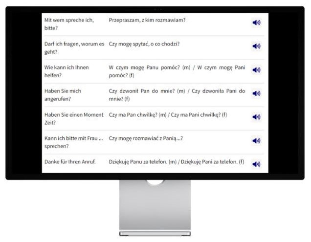 Business Deutsch auf Polnisch lernen Konversationstrainier Desktop