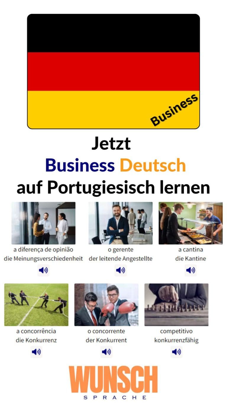 Business Deutsch auf Portugiesisch lernen Pinterest