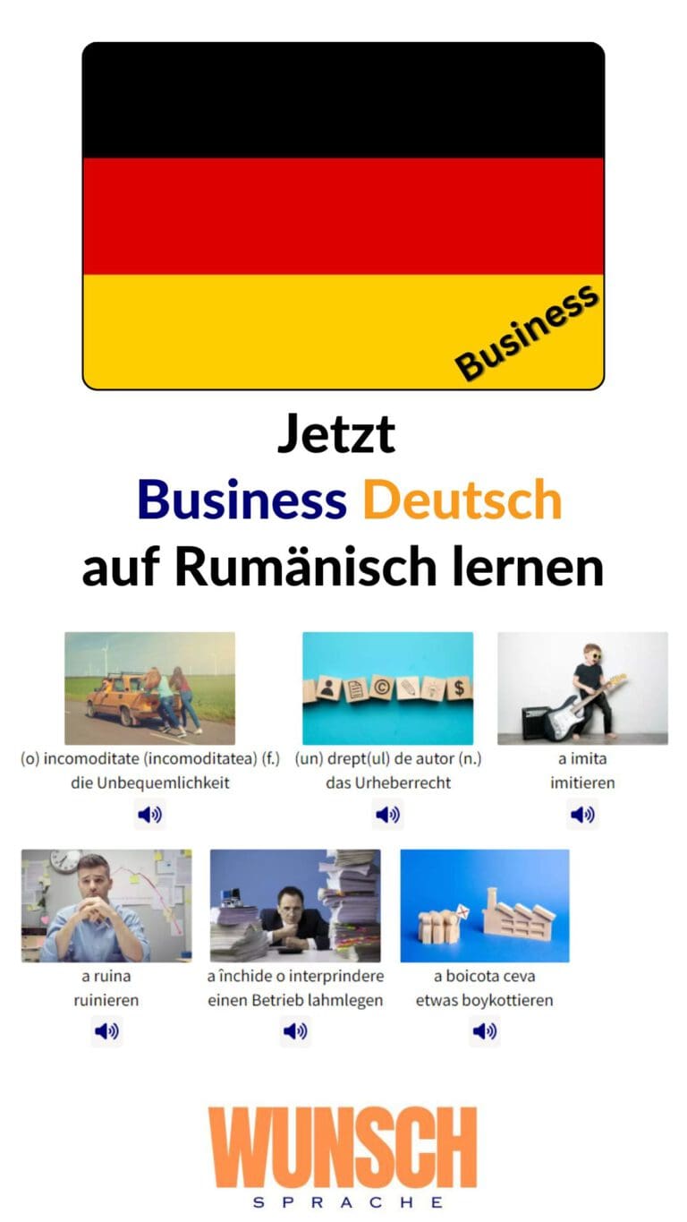 Business Deutsch auf Rumänisch lernen Pinterest