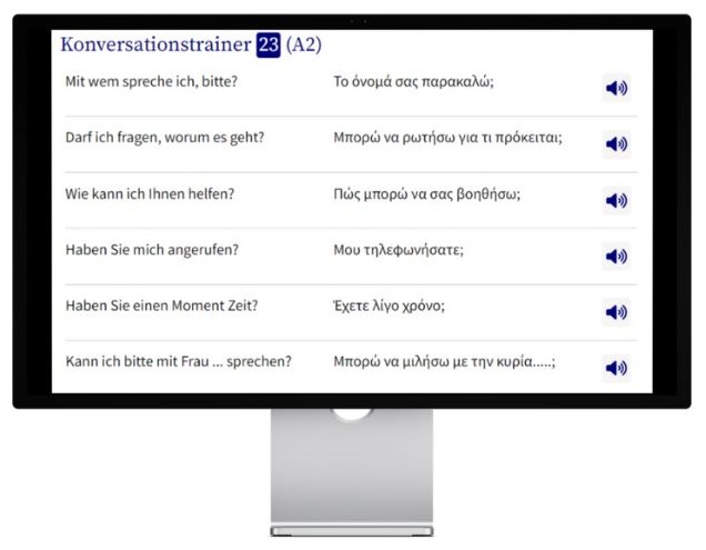 Business Griechisch lernen Konversationstrainer Desktop