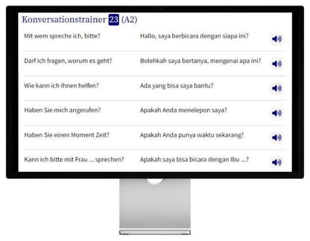 Business Indonesisch lernen Konversationstrainer Desktop