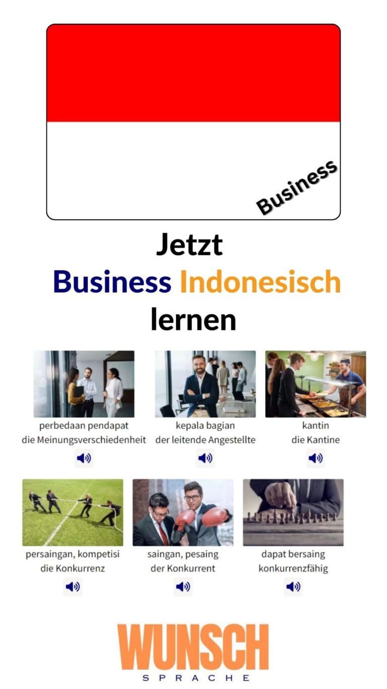 Business Indonesisch lernen Pinterest