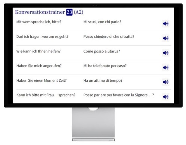 Business Italienisch lernen Konversationstrainer Desktop