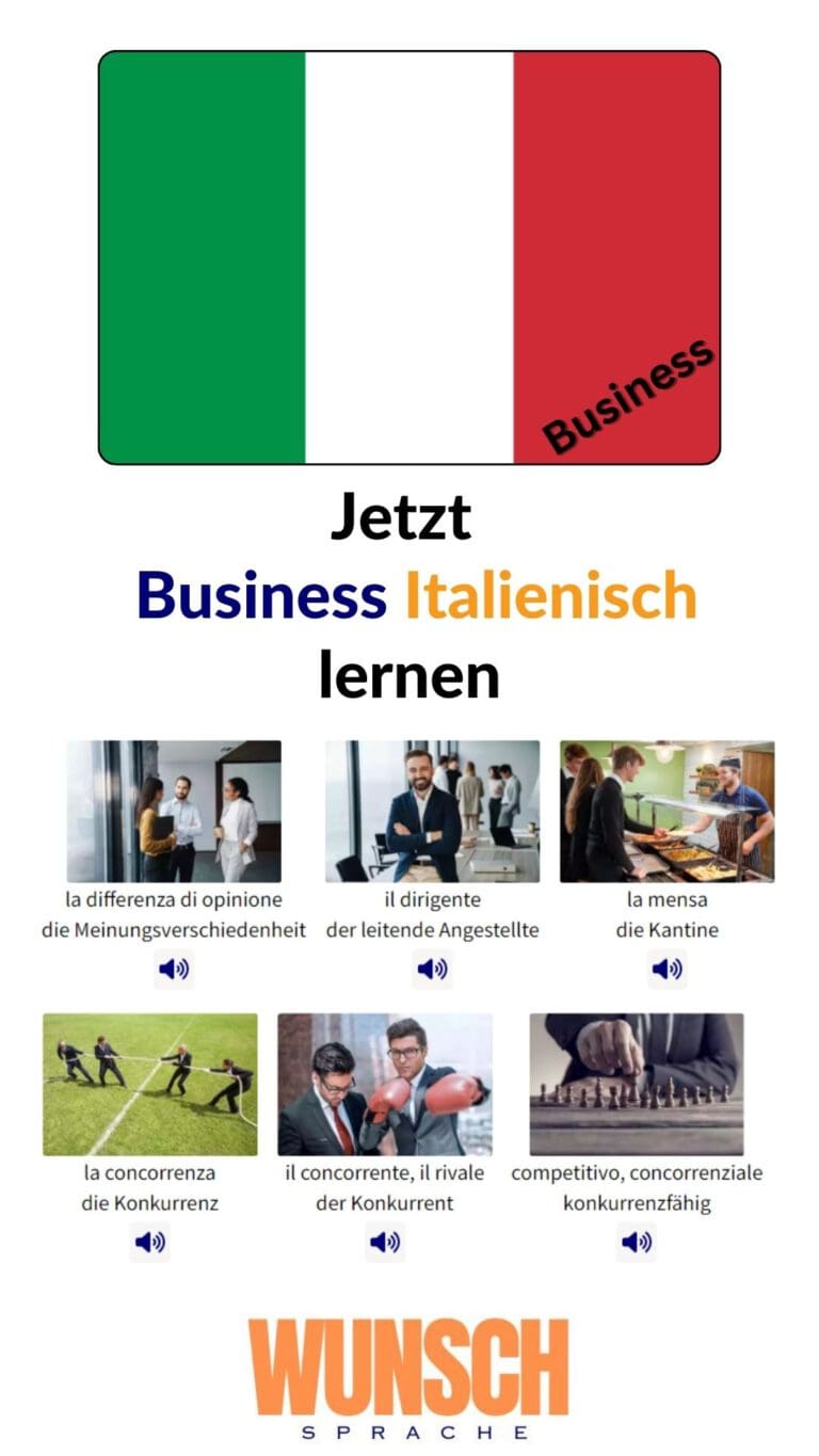 Business Italienisch lernen Pinterest
