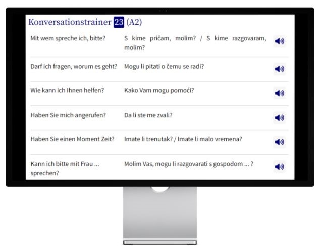 Business Kroatisch lernen Konversationstrainer Desktop