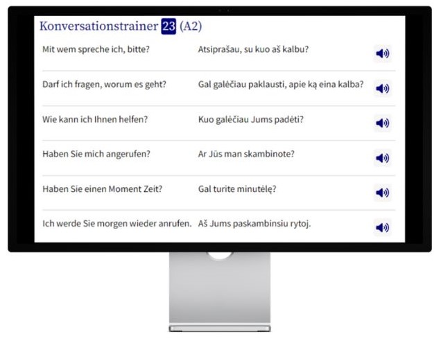 Business Litauisch lernen Konversationstrainer Desktop