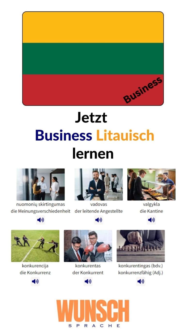 Business Litauisch lernen Pinterest