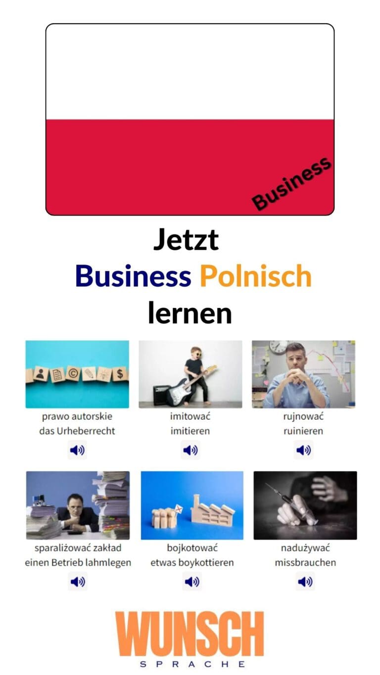 Business Polnisch lernen Pinterest
