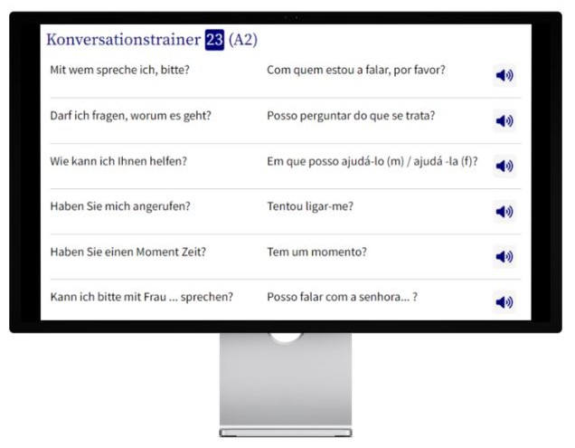 Business Portugiesisch lernen Konversationstrainer Desktop