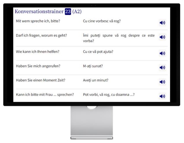 Business Rumänisch lernen Konversationstrainer Desktop