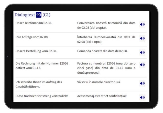 Business Rumänisch lernen Dialogtrainer Tablet