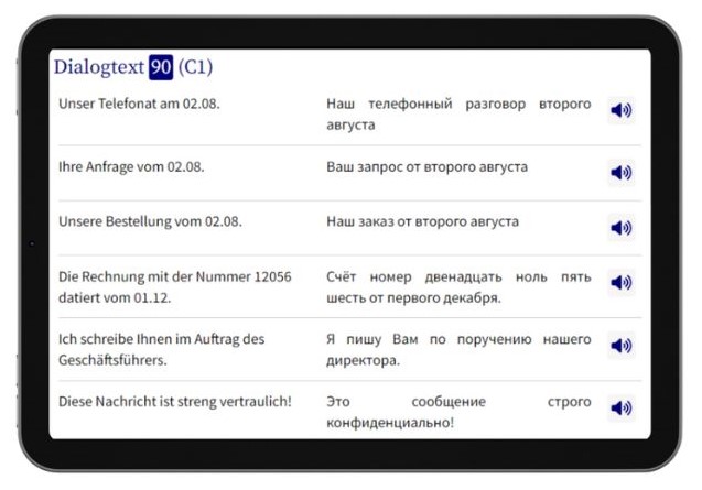 Business Russisch lernen Dialogtrainer Tablet