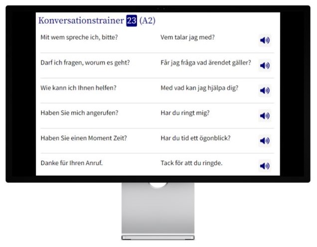 Business Schwedisch lernen Konversationstrainer Desktop