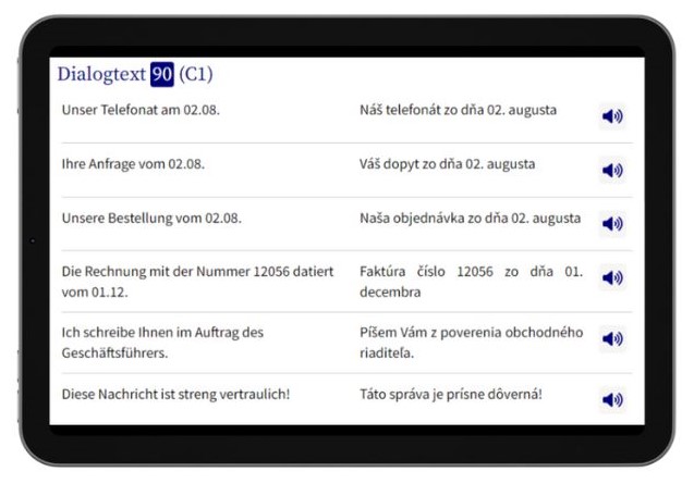 Business Slowakisch lernen Dialogtrainer Tablet