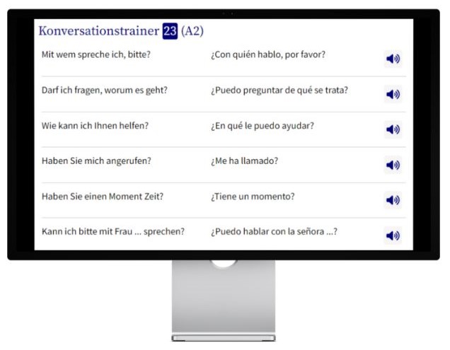 Business Spanisch lernen Konversationstrainer Desktop