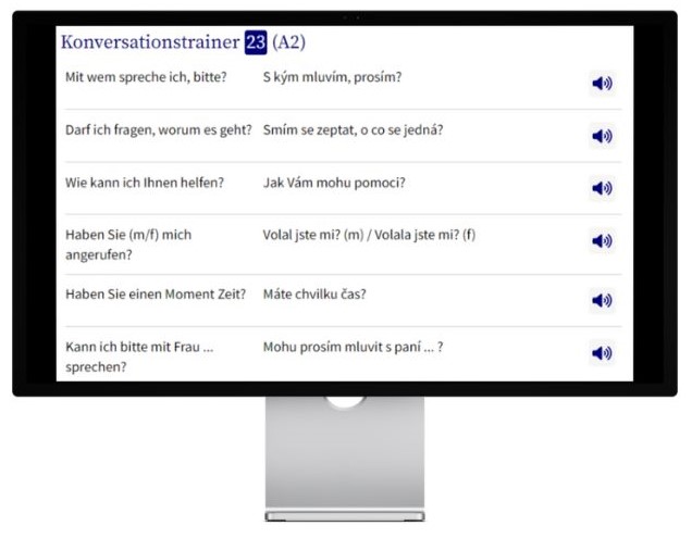Business Tschechisch lernen Konversationstrainer Desktop