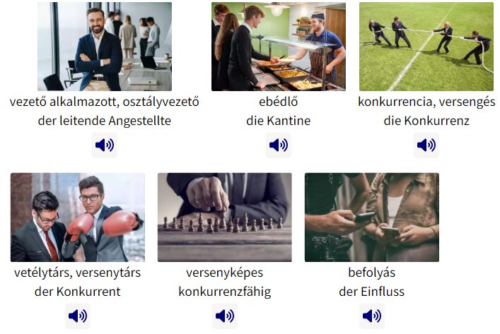 Business Ungarisch lernen Vokabel-Bilder Geschäftsleben