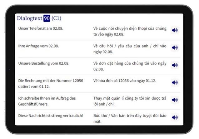 Business Vietnamesisch lernen Dialogtrainer Tablet