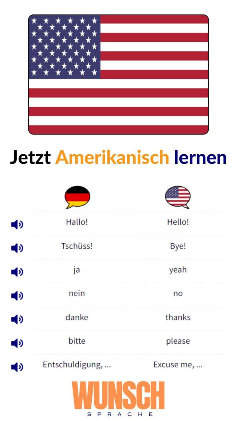 Amerikanisch lernen auf Pinterest merken - wunschsprache.de