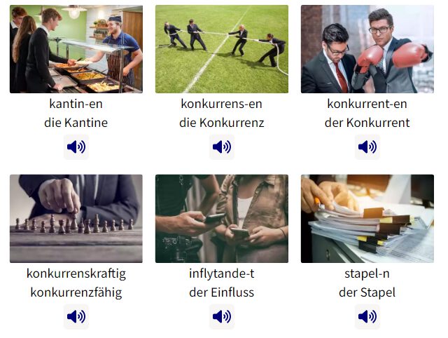 Business Deutsch auf Schwedisch lernen Vokabelbilder Geschäftsleben