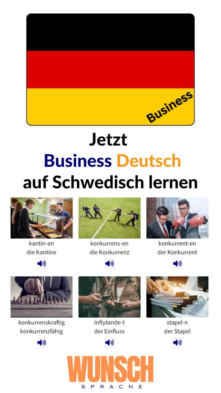 Business Deutsch auf Schwedisch lernen Pinterest