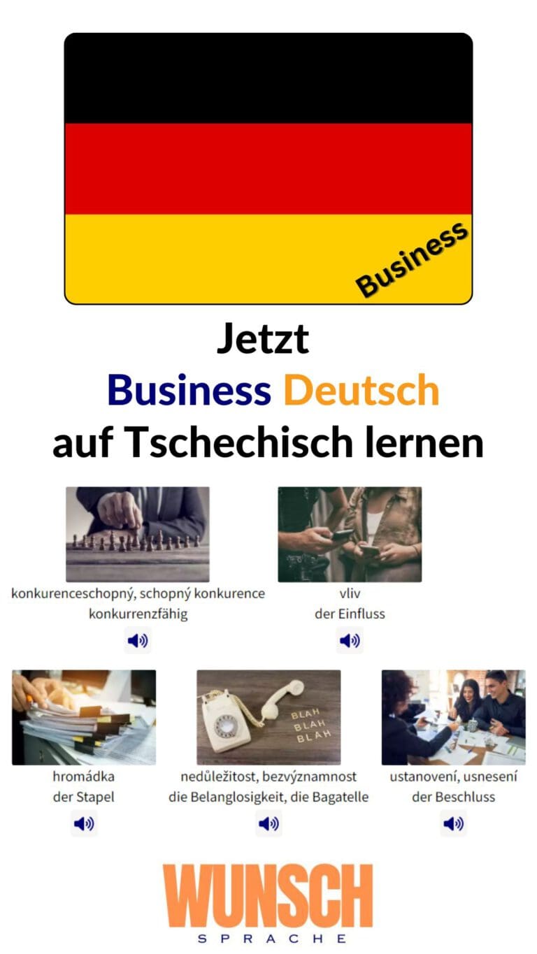 Business Deutsch auf Tschechisch lernen Pinterest