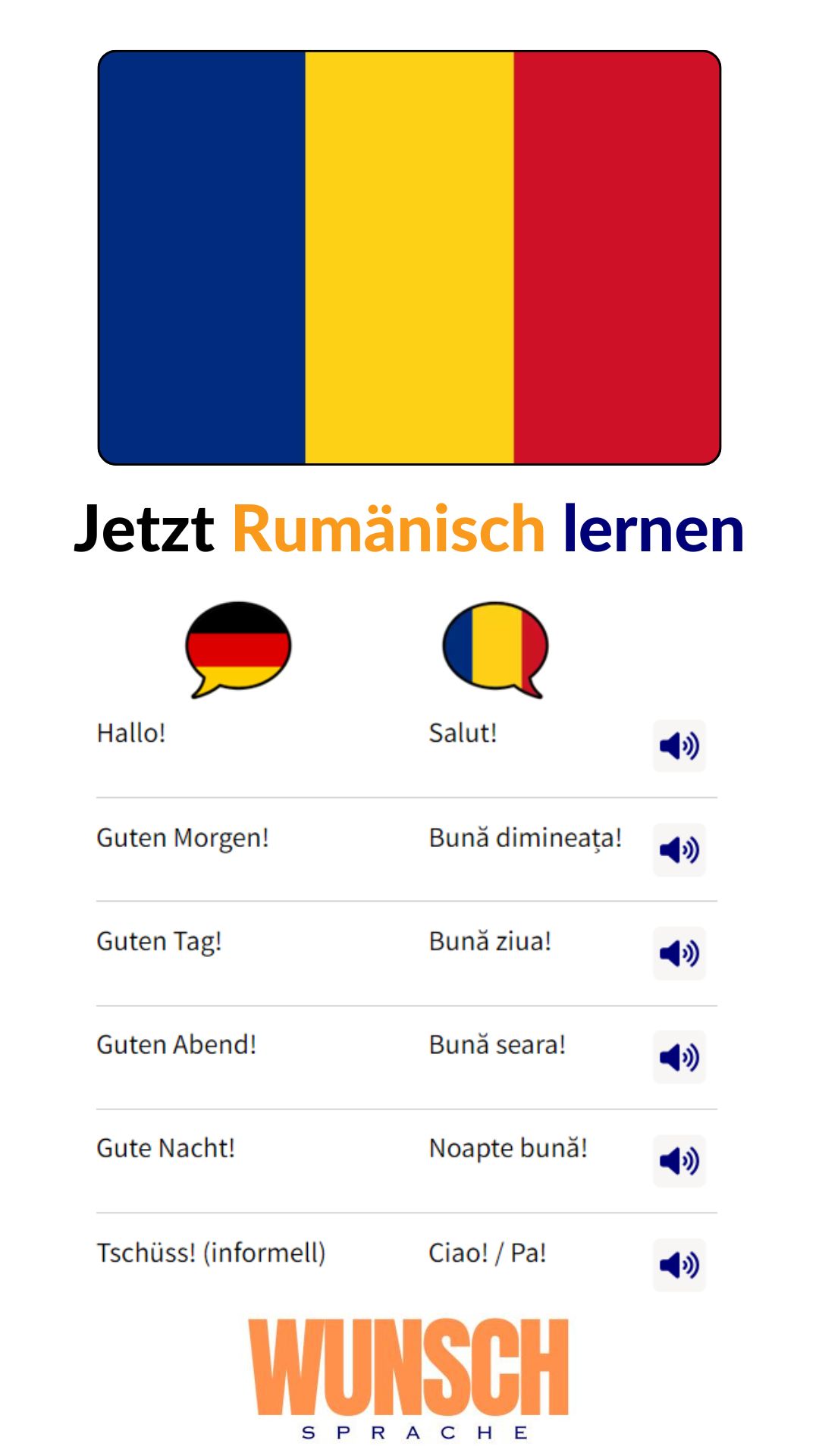 🇷🇴 Rumänisch lernen wunschsprache.de