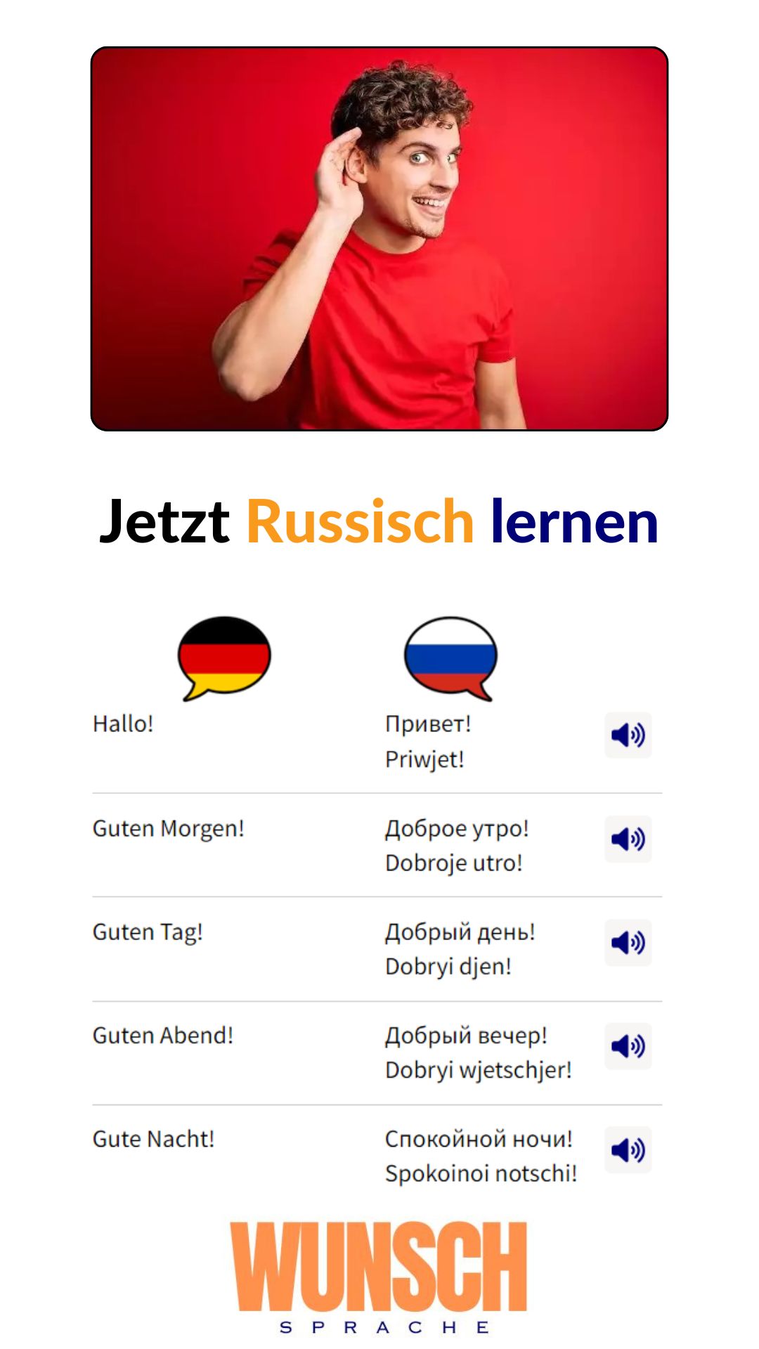 Russisch 🇷🇺 Russisch lernen - wunschsprache.de