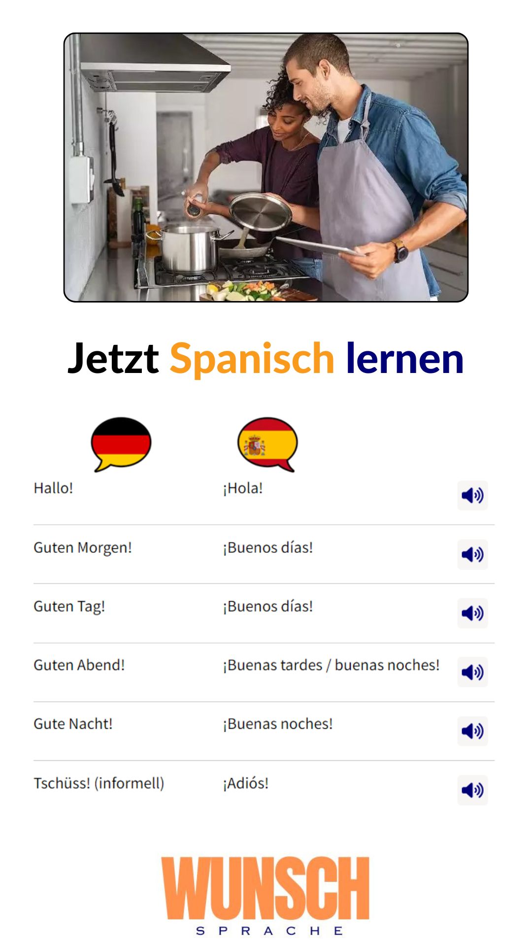 🇪🇸 Spanisch lernen - wunschsprache.de