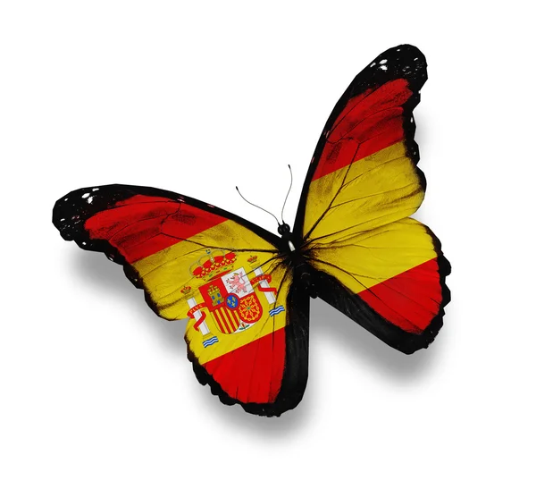 Sprachporträt Spanisch: Flagge Spanien auf Schmetterling