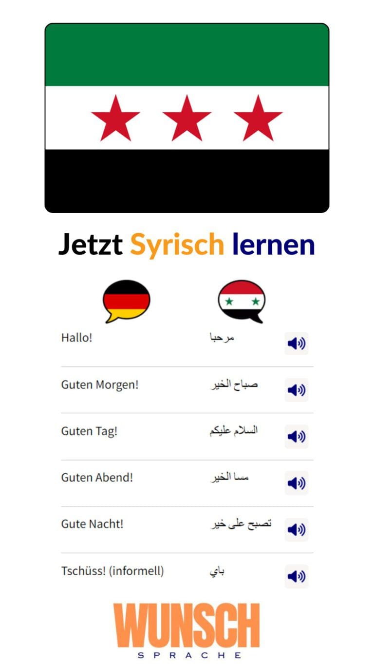 Syrisch lernen auf Pinterest merken - wunschsprache.de - neue Flagge seit 2024