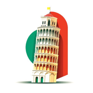 wunschsprache.de - Italienisch lernen - Logo - schiefer Turm von Pisa