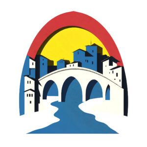wunschsprache.de - Bosnisch lernen - Logo - inspiriert von Sehenswürdigkeiten Bosniens