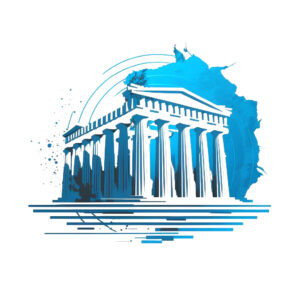 wunschsprache.de - Griechisch lernen - Logo - inspiriert von Sehenswürdigkeiten Griechenlands - Akropolis