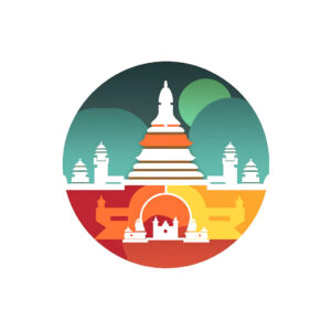 wunschsprache.de - Indonesisch lernen - Logo - inspiriert von Sehenswürdigkeiten Indonesiens