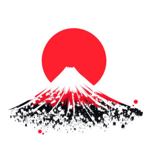 wunschsprache.de - Japanisch lernen - Logo - inspiriert von Sehenswürdigkeiten Japans - Fuji