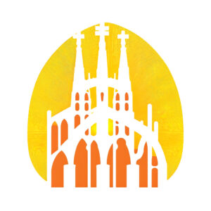wunschsprache.de - Katalanisch lernen - Logo - inspiriert von Sehenswürdigkeiten Kataloniens - Sagrada Familia