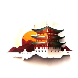 wunschsprache.de - Koreanisch lernen - Logo - inspiriert von Sehenswürdigkeiten Koreas