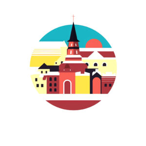 wunschsprache.de - Lettisch lernen - Logo - inspiriert von Sehenswürdigkeiten Lettlands