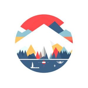 wunschsprache.de - Norwegisch lernen - Logo - inspiriert von Sehenswürdigkeiten Norwegens