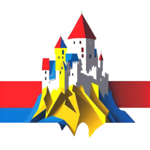 wunschsprache.de - Rumänisch lernen - Logo - inspiriert von Sehenswürdigkeiten Rumäniens - Schloss Bran