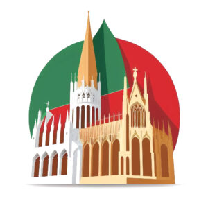 wunschsprache.de - Ungarisch lernen - Logo - inspiriert von Sehenswürdigkeiten Ungarns