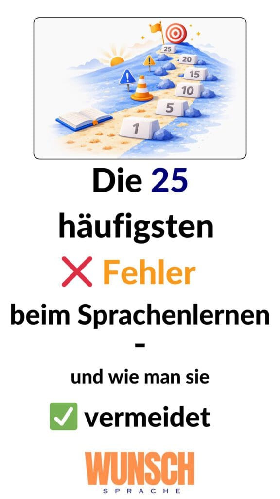 Die 25 häufigsten Fehler beim Sprachenlernen - und wie man sie vermeidet - Pinterest - wunschsprache.de