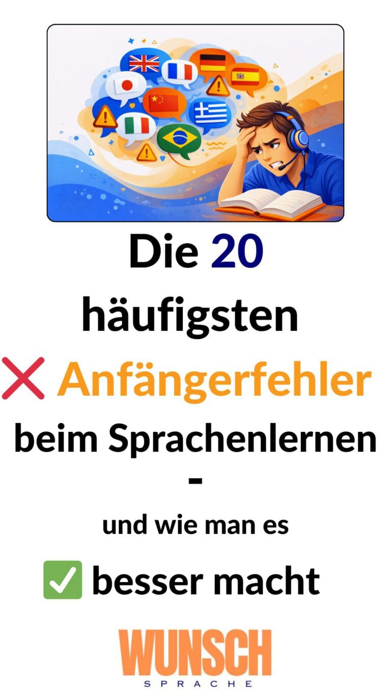 Die 25 häufigsten Anfängerfehler beim Sprachenlernen - und wie man es besser macht - Pinterest - wunschsprache.de