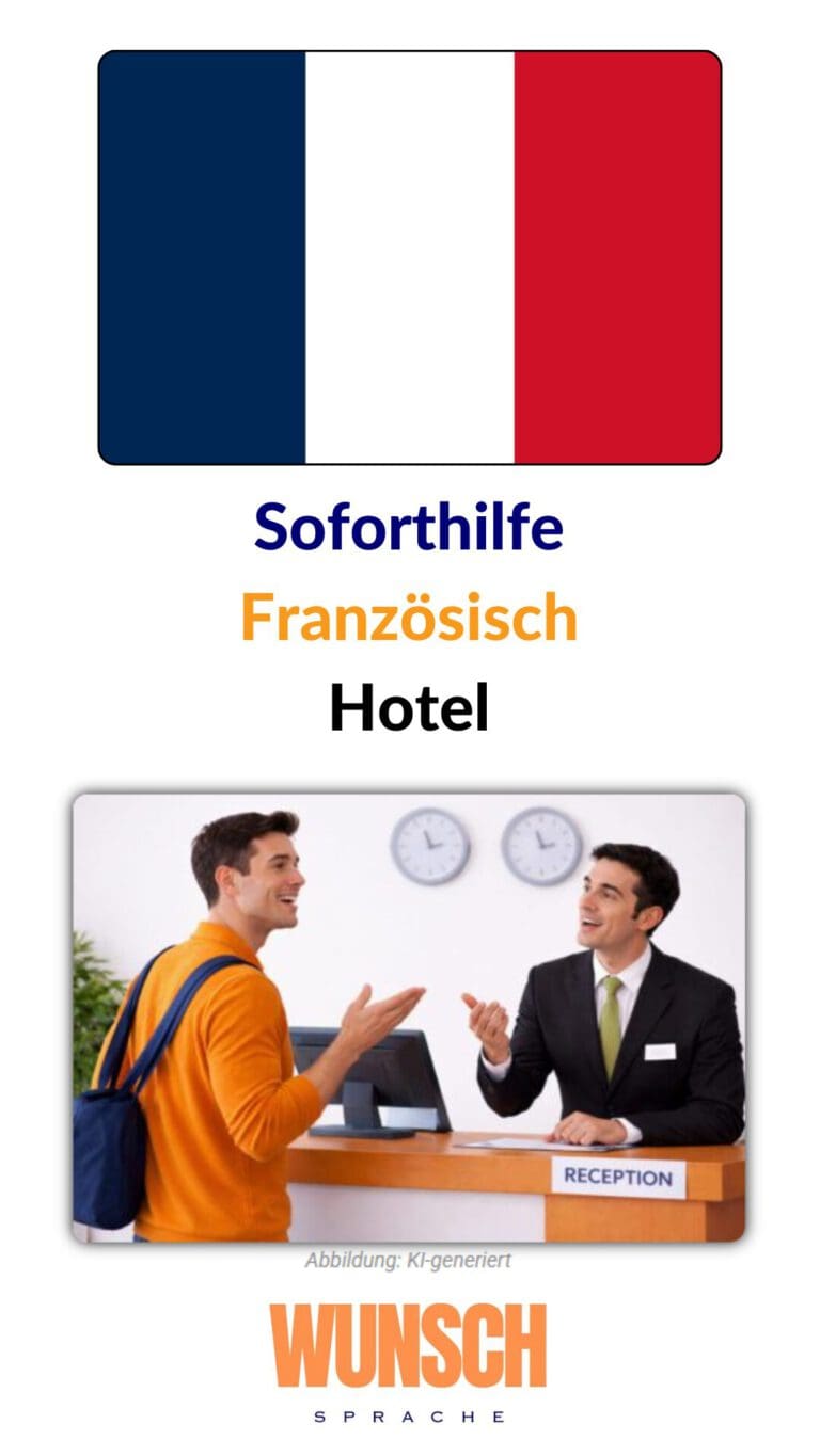 Französisch Soforthilfe Hotel - Pinterest - wunschsprache.de