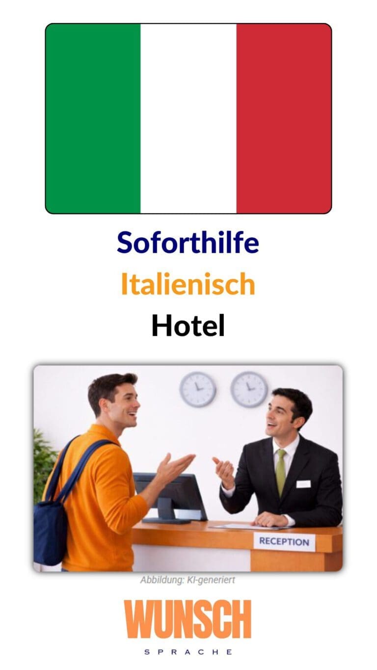 Italienisch Soforthilfe Hotel - Pinterest - wunschsprache.de